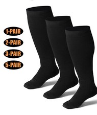 Plus Size Compression Socks for Men and Women- 1-5pairs Wide Calf 15-20mmHg