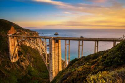 Wandbild: Bixby Bridge (Rocky Creek Bridge) und Pacific Coast Highway bei [...]