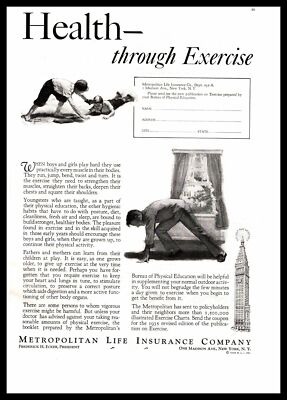 1935 Metropolitan Life Insurance ''Health Through Exercise'' Publication Print Ad