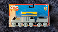 THOMAS  FRIENDS WOODEN RAILWAY TRAIN SPENCER WITH TENDER NIP REAL WOOD