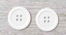 large plastic white sewing buttons 4 holes 1 inch 25mm