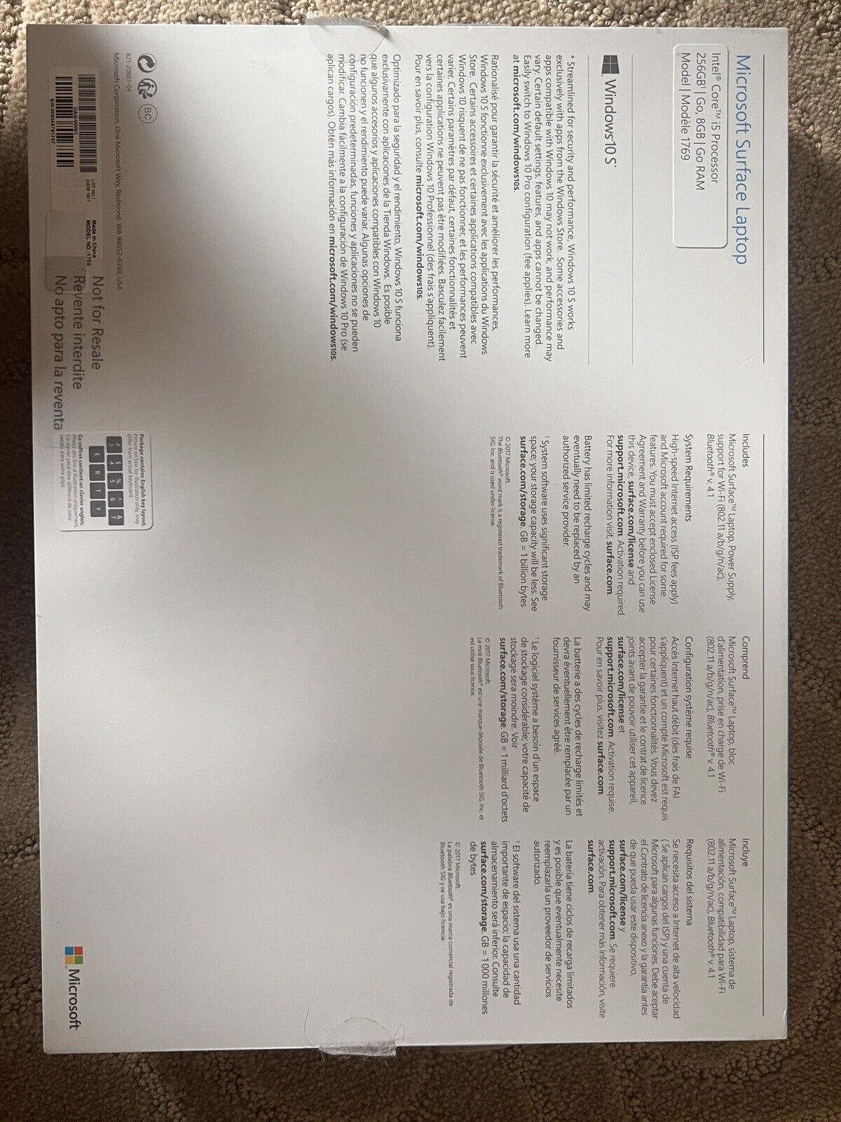 Microsoft Surface Laptop 1769 Intel Core i5 8gb/256gb- Touchscreen 13.5in W10S - Picture 6 of 7