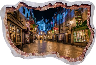 Castle Diagon Alley Wizard 3d Effect Window Wall Sticker Poster 652 ...