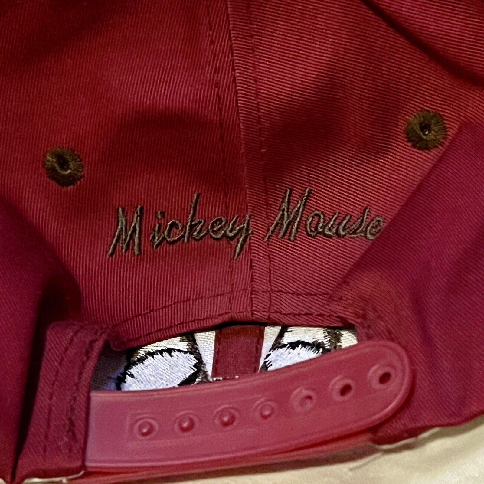Vintage 1990s Mickey Mouse Logo Snapback Hat Maro… - image 7