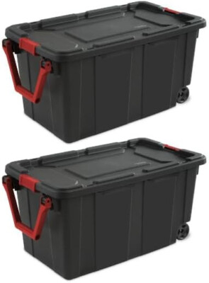 Sterilite 1469 160 qt Wheeled Industrial Tote - Pack of 2