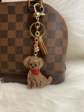 Dog Keychain Bag Charm Crystal Bling Labrador Retriever Tassel New Handmade Gift