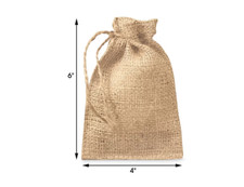 20 Burlap Bags with Drawstring Small 4" x 6" Party Favors Wedding Gift Birthday