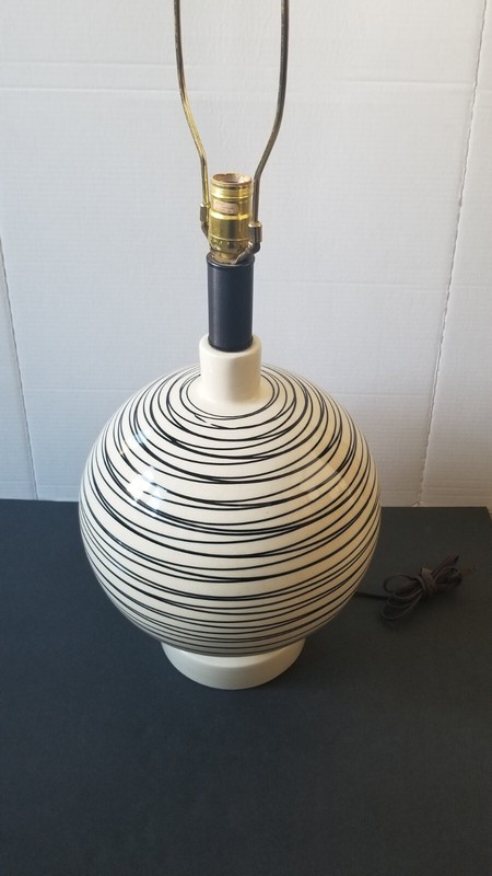Vintage Royal Haeger Pottery Ceramic  MOD Lamp Mid Century Modern Saturn Orb NM