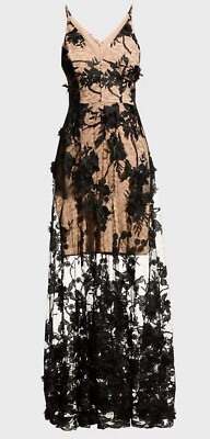dress the population sidney a-line sheer lace floral appliqu gown Dress The Population Sidney A-Line Sheer Lace Floral Appliqu Gown