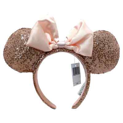 Disney Parks Ears ROSE GOLD Champagne Minnie Mouse Bow  display picture 2