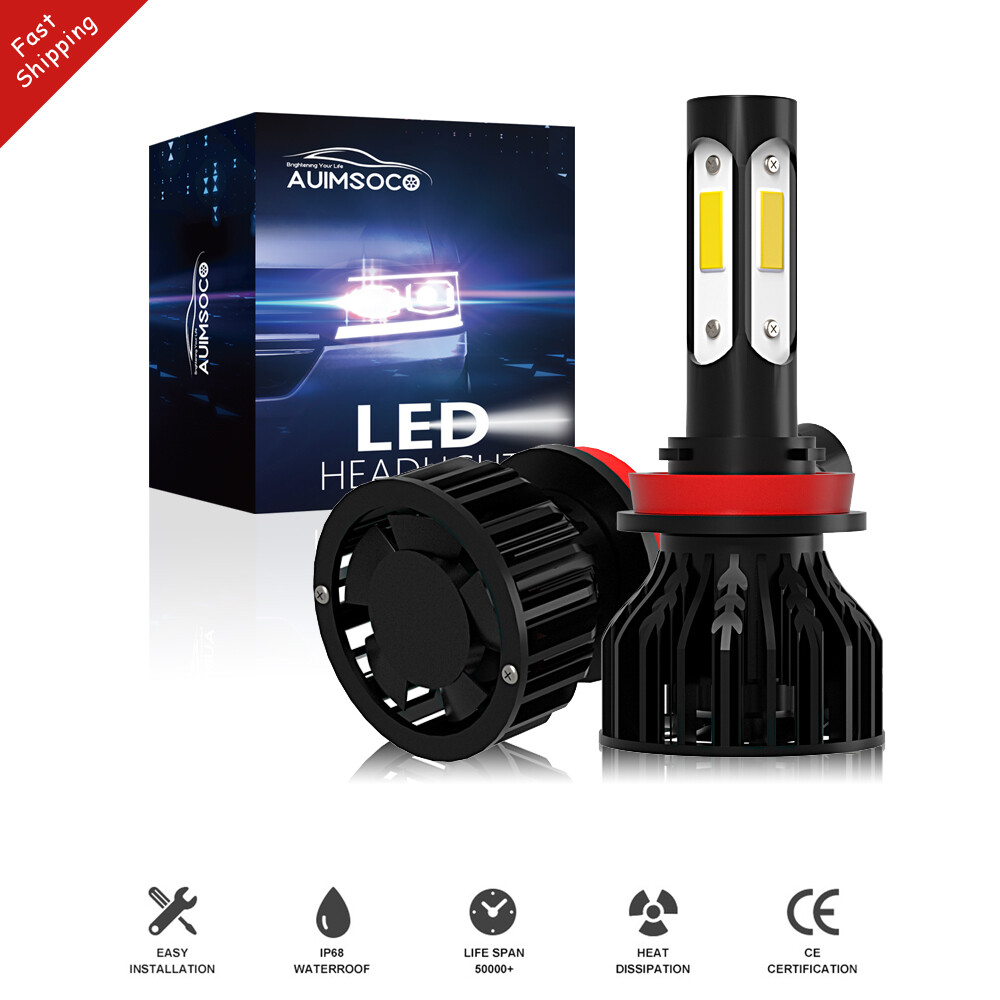 AUIMSOCO H11 LED Headlight Kit 6K Low Beam Bulbs Super White