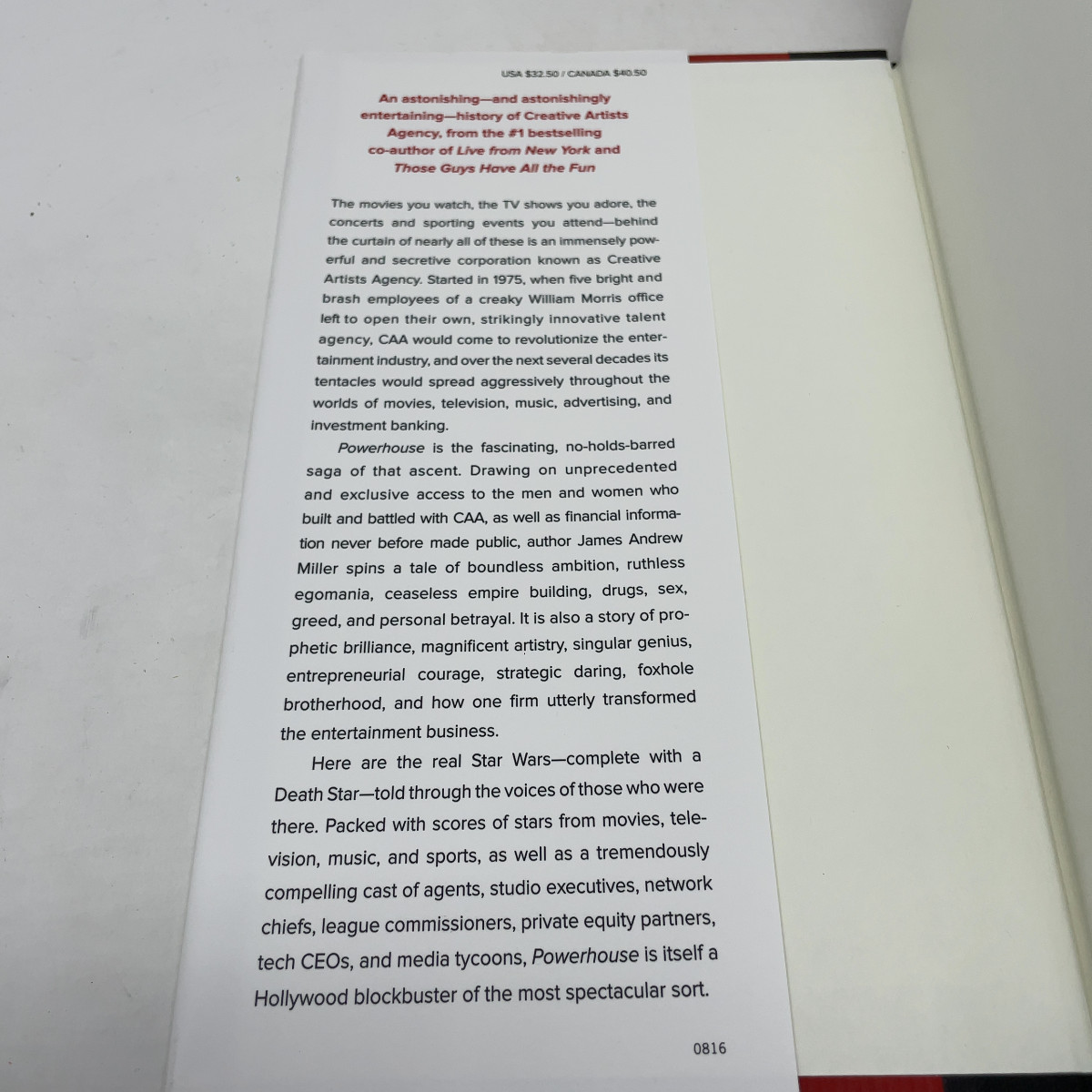 Power House CAA  by James Andrew Miller HC First Edition  Like New 2016