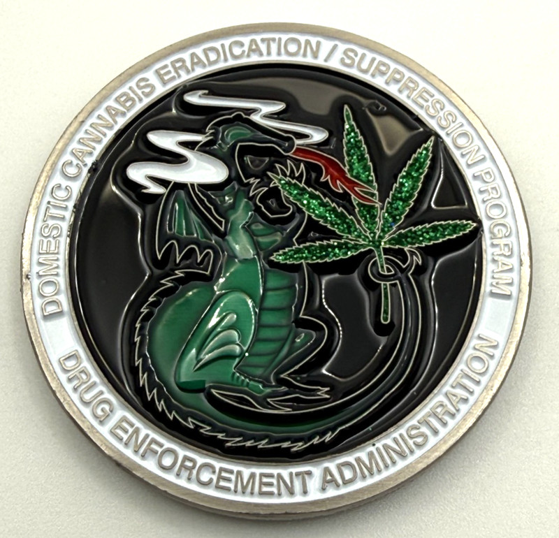 DEA Cannabis Eradication Program Drugs Narcotics Police Challenge Coin