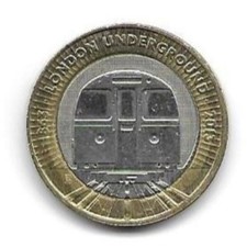 [2137] 2013 UK London Underground Train £2 Two Pound Bi-metallic Coin KM#1239