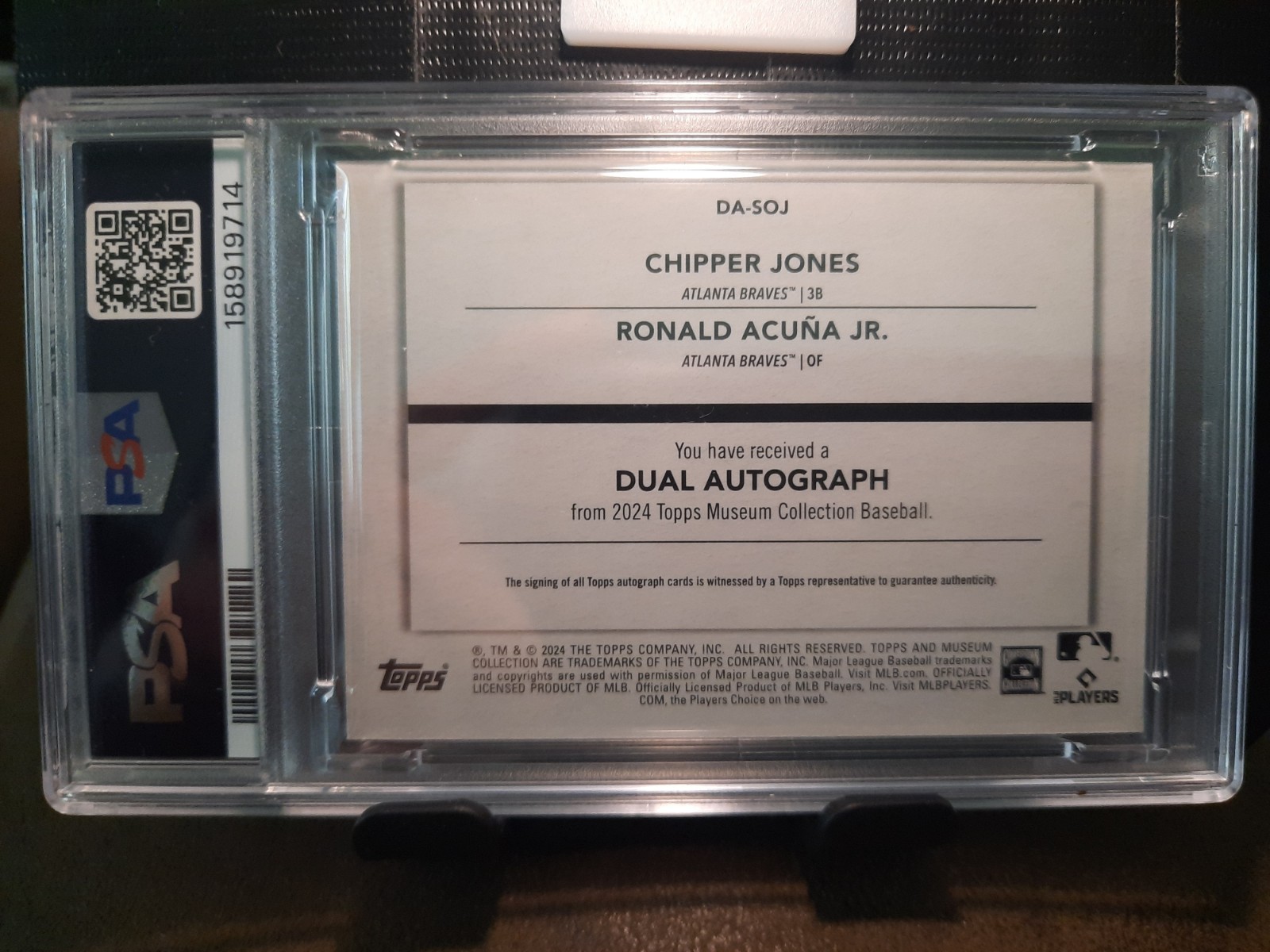 RONALD ACUNA JR./CHIPPER JONES 2024 Topps Museum Dual On-Card Autographs # /15 view 7