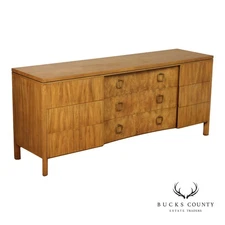 John Widdicomb Mid Century Modern Walnut 9 Drawer Triple Dresser