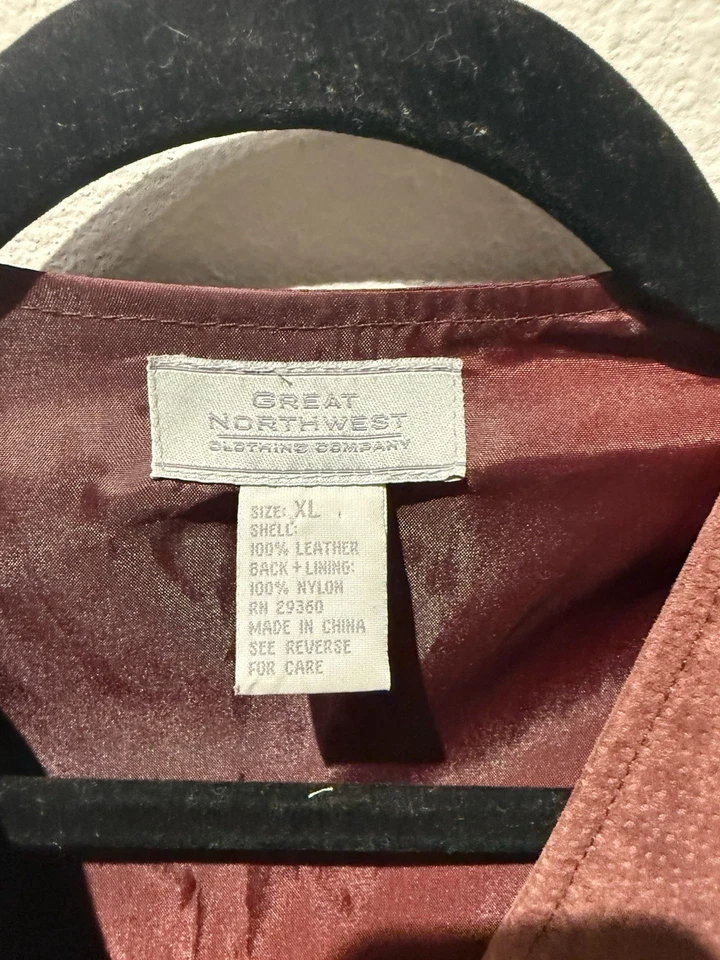 Chaleco De Colección The Great Northwest Gamuza Cuero XL Suroeste Años 90 Boho Hippie Foto 4 de 4