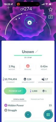 Pokemon Go Shiny Unown C