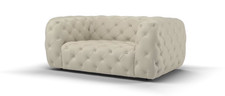 Sofology Venezia Leather Loveseat in Stone