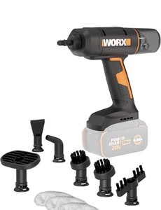 Worx 20V SteamStorm Cordless Handheld Steam Cleaner Black, Orange