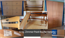 7-tlg Zimmer Paidi NEUES Hochbett OVP Rutsche Schrank Regal Kommode Basketballko