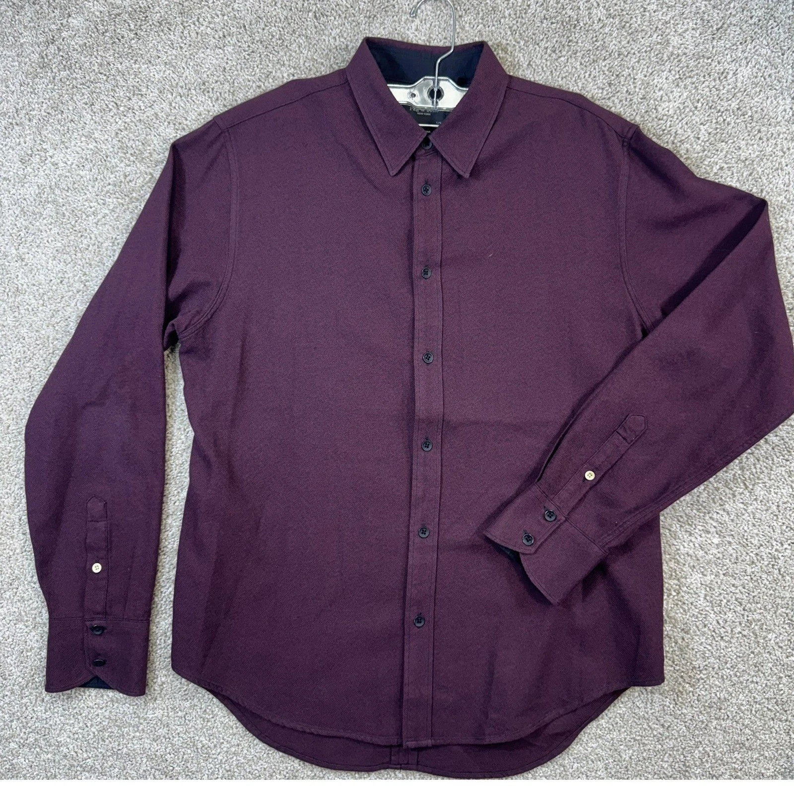 Rag & Bone Button Down Shirt Mens Large Burgundy Fit 2 Long Sleeve Cotton
Opens in a new window or t