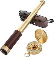 Retro Pirate Telescope Zoomable 25x30 Spyglass Portable Collapsible Handheld ...