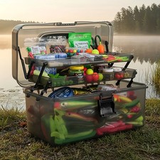 Large Fishing Handheld Tackle Storage Portable Lure Box Multi-Functional Durable
