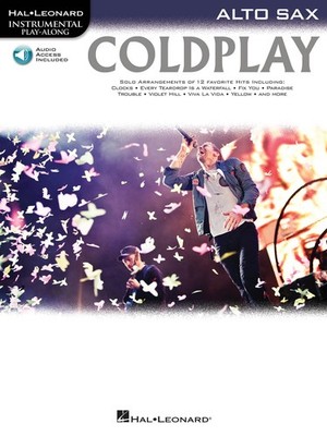 Coldplay Alto Sax Solo Sheet Music 12 Songs Instrumental Play-Along Book & Audio