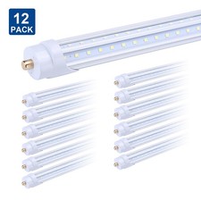 12Pack 8FT Led Tube Light Bulbs FA8 8 Foot Led Shop Light 65W T8 T12 Single Pin