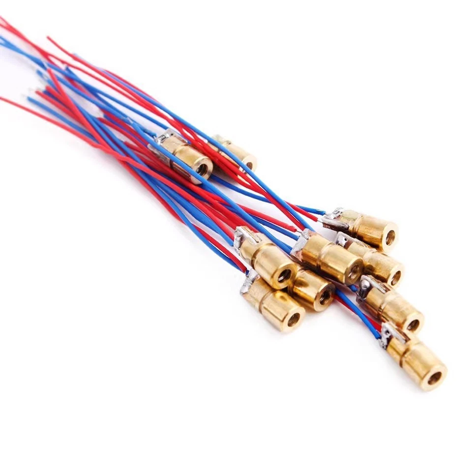 100 Stück 650nm 6mm 3V 5mW Laser Dot Diode Modul Rot Kupfer Kopf Mini Pointer - Bild 2 von 4