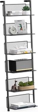 Industrial Wall-Mounted Ladder Shelf 6-Tier Metal Bookshelf Organizer 47.6 Inch