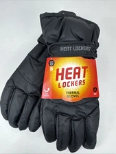 Heat Lockers  Mens S/M Thermal Gloves Black Warm Protected