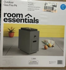 Rectangular Fire Pit Gray Finish Room Essentials/ Outdoor Gas Fire Pit