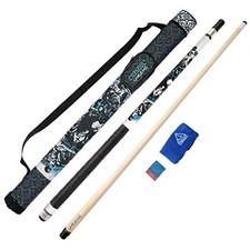 Gorgeous Rubber Grip 58 inch 19oz Pool Cue Stick 13mm Cue Tip-Sporty White