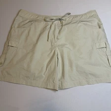 Tommy Bahama Shorts Womens Stone Ivory Tie Chino Trendy Pockets Vacation Sz 16 #