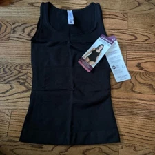 Curveez® XL Black Essential Square Neck Control Tank Shapewear Slimming Stretch