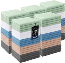 Washcloths Bulk - 100 Pack - Face towels (12 x 12) Multi 100Pack Multicolor