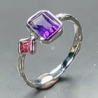 Jewelry ring Natural Amethyst Ring 925 Sterling Silver Size 8.5 /R470747