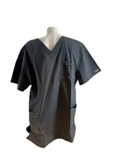 NWT Cherokee Unisex Scrub Top Core Stretch V-Neck  4725 Gray Pewter Sz Large