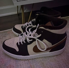 Nike Air Jordan 1 High Top Colorblock Suede Lace-Up Sneaker Black White