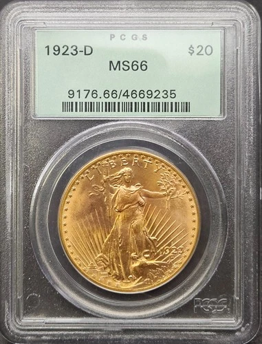 1923-D $20 Saint-Gaudens – PCGS MS66 | OGH!