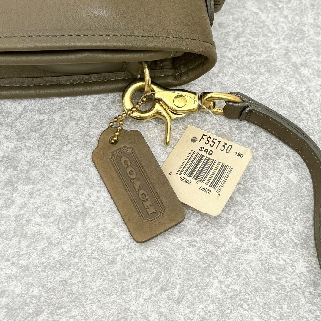 Rare Vintage Coach Station Bag in Olive Khaki Full Grain