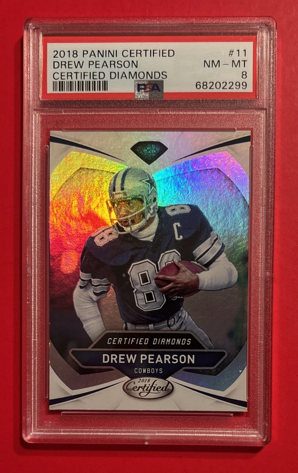 2018 Panini Certified Diamonds Drew Pearson #11 PSA 8 Dallas Cowboys Graded Card - Image 2 of 3