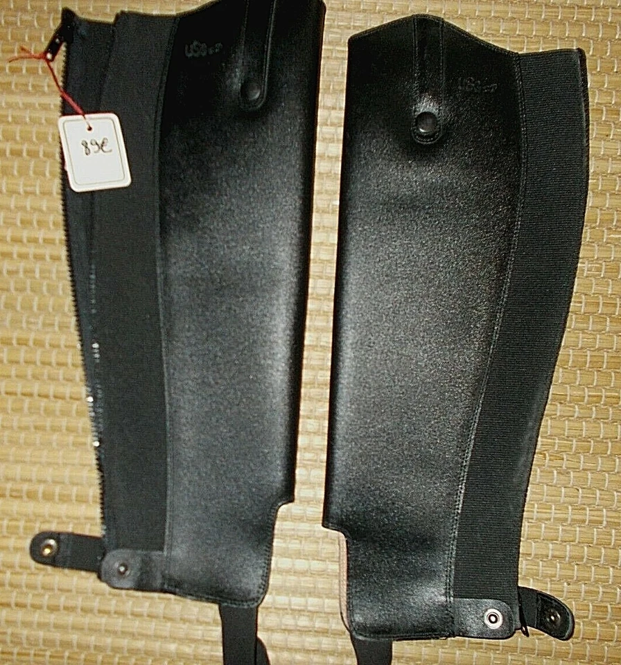 STIEFELSCHAFT CHAPS schwarz USG Echt Leder Höhe 44cm Wade 35cm NEU % UVP89€ TOP - Bild 4 von 4