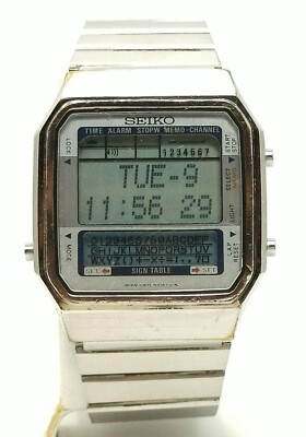 Seiko D409-5000 seltene Seiko sign table 80er Jahre seiko data bank vintage Uhr