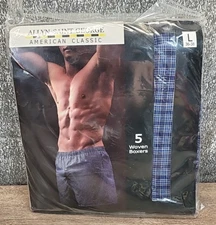 Allyn Saint George Men's Large 36-38 Five Pack Woven Boxers New & Sealed