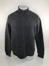 L.L. BEAN - LAMBSWOOL Mens Md. Pockets Lined Knit Full Zip Sweater Jacket - EXC.