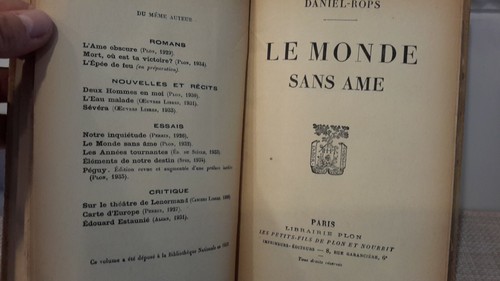 Le Monde Sans Ame Daniel Rops 1932 Hard Cover With Author Sign EUC - Picture 5 of 12