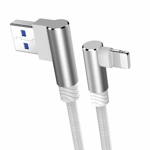 Pour Apple iPhone iPad Câble Chargeur 90° Coude USB 1M 2M 3M Plomb Données Charge Rapide - Photo 15 sur 20